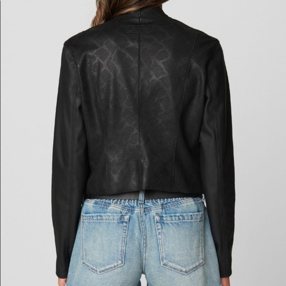 Blank NYC Black Venom Coated Jacket Snake Python Print - Picture 3 of 12